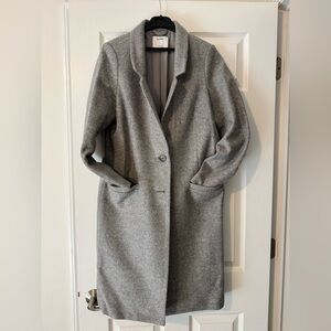 Gray Old Navy Straight Modern Winter Button Up Trench Coat w/Pockets